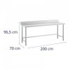 Stół ze stali nierdzewnej - 200 x 70 cm - rant - udźwig 95 kg - Royal Catering ROYAL CATERING 10012636 RCAT-200/70-SPS
